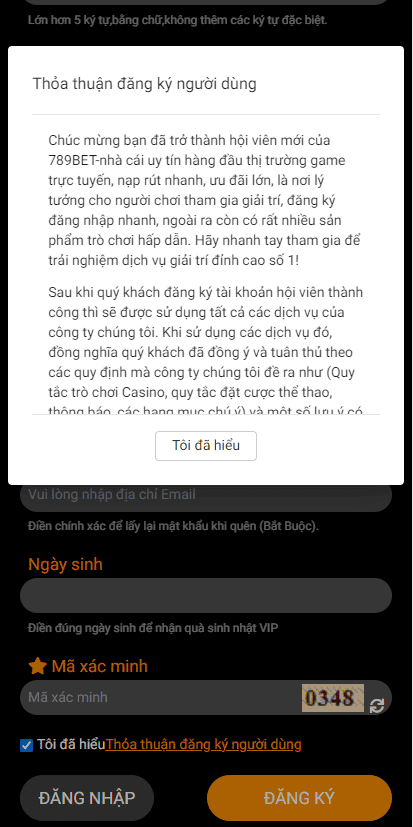 Lưu ý một số vấn đề khi đăng ký 789bet
